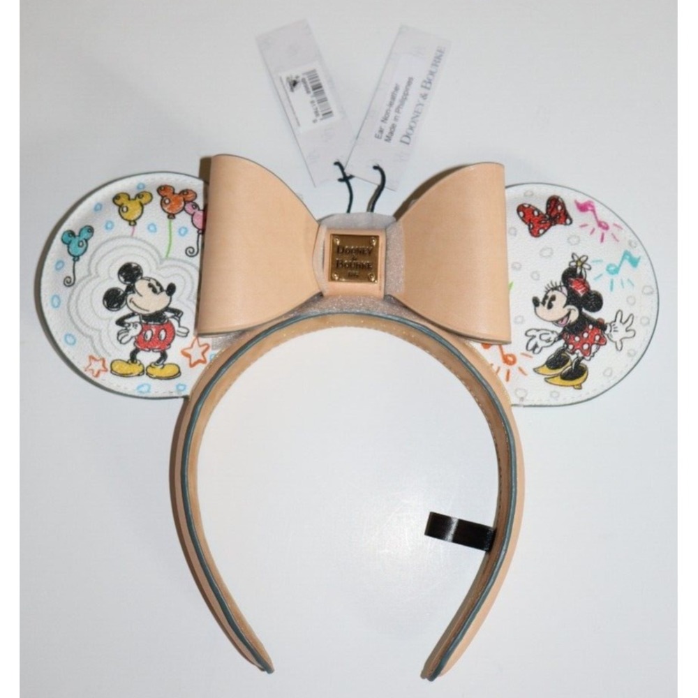 NEW DOONEY & BOURKE Sketch 2024 DISNEY PARKS Mickey Minnie Headband Ears Dustbag - Picture 3 of 16
